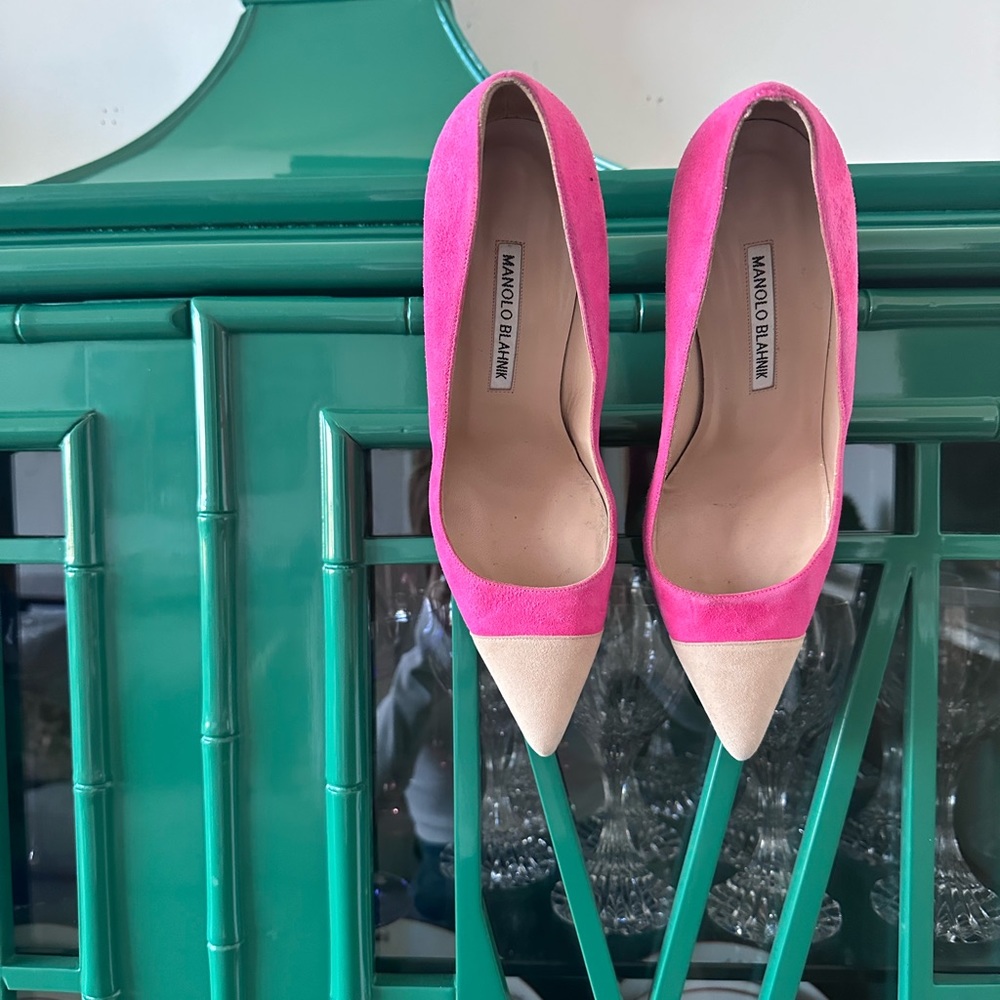 Manolo Blahnik BB Bi Color Pump Barbiecore Size 38